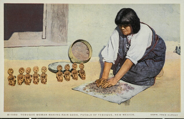 Tesuque Woman Making Rain Gods, Pueblo of Tesuque, New Mexico